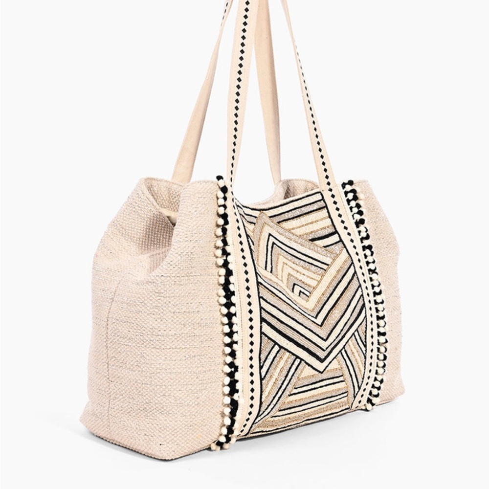 Geometric Beaded Patterned Tote Bag - image 5